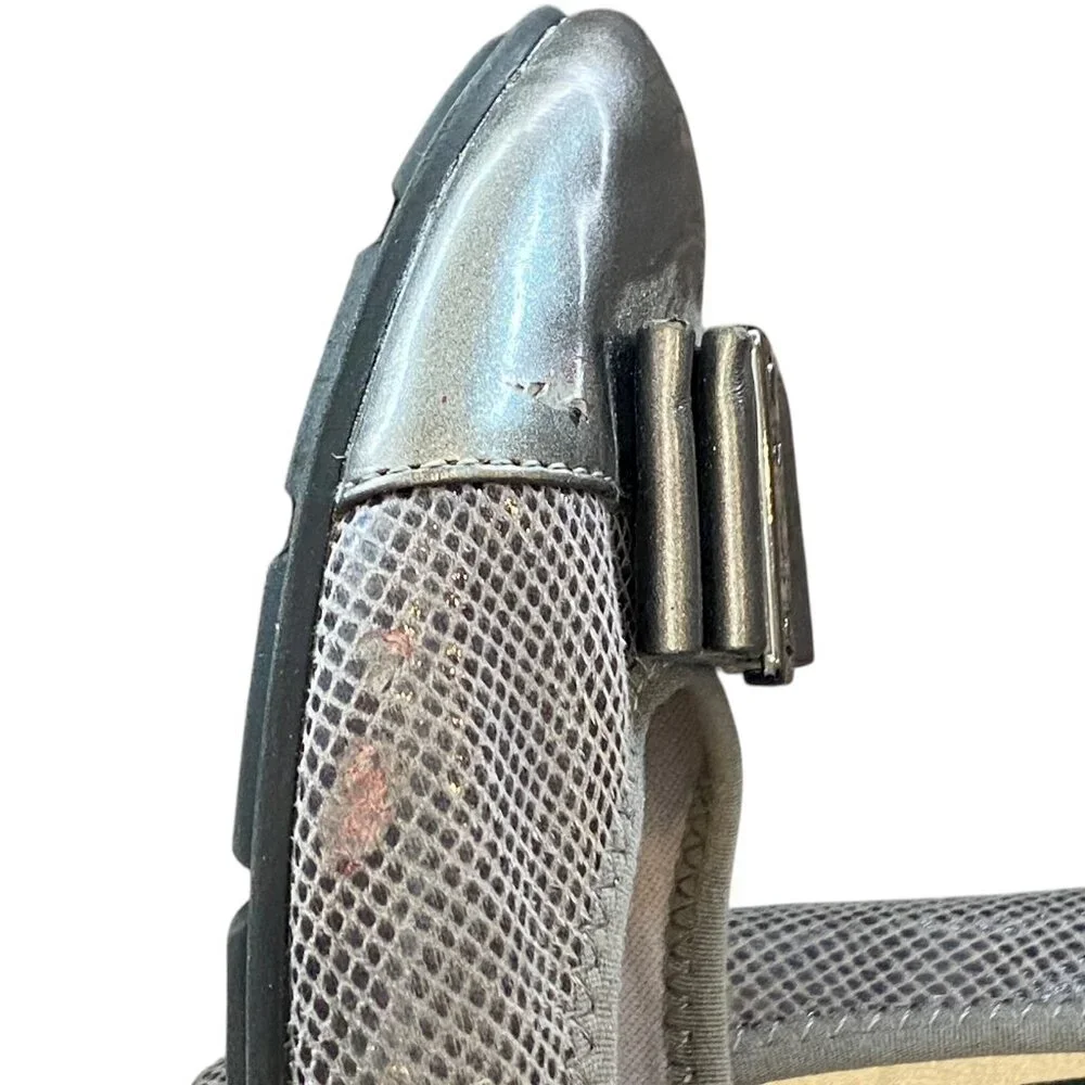 AK Anne Klein‎ Sport Metallic Silver Ballet Flats Sz 7 #330K